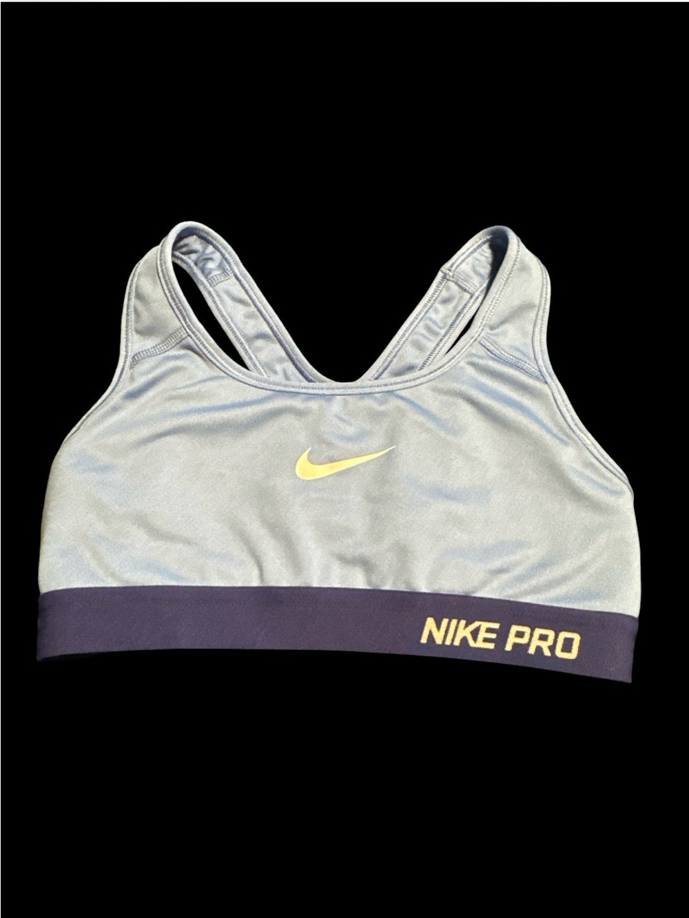 Nike blue Sports Bra with Navy Band & white Logo